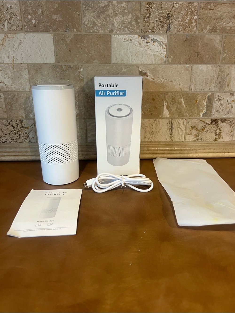 Portable White Air Purifier - Compact with HEPA & Active Carbon Filter; Tested